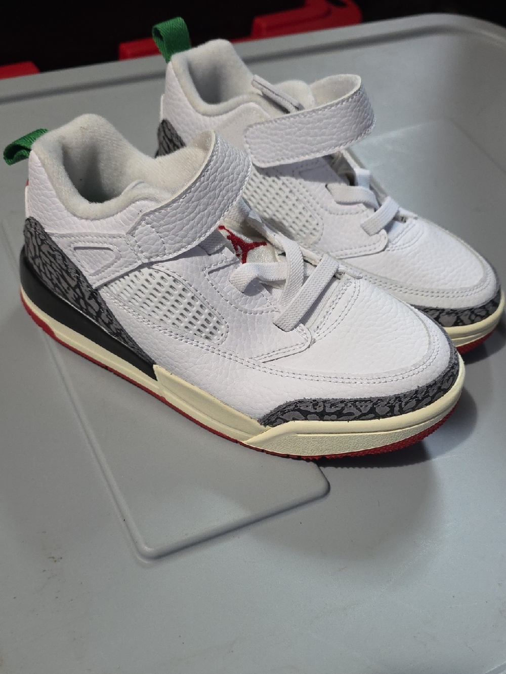 Kids White Athletic Sneakers with Gray Elephant Print